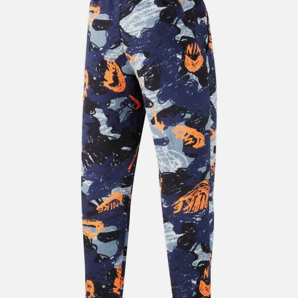 Nike Other - Nike Kids Camo Print Joggers Blue Orange Large